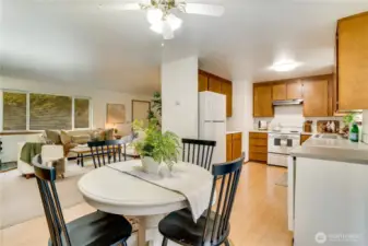 Nice separation of space between the kitchen and living room, while still being within earshot to have conversation