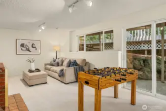 Rec room opens to the back yard.