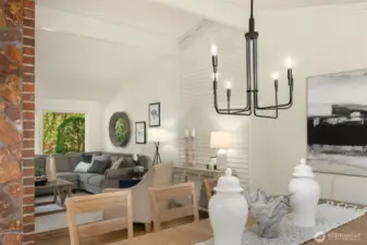 Stunning dining area with french doors.