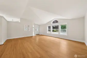 The vaulted ceilings open up the interior