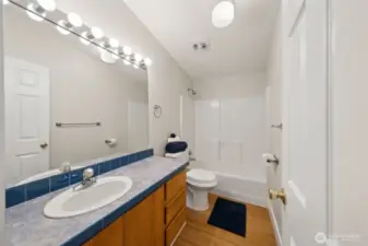 Main Bath is well lit and clean.