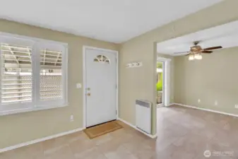 Living room and dining room