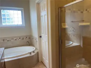Primary w/shower & Soaking Tub
