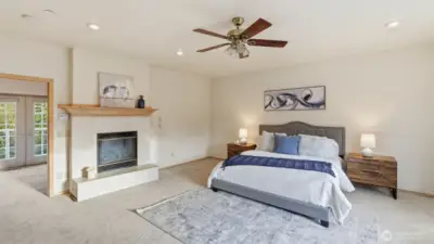 Enjoy quiet evenings by the fire in this spacious and comfortable primary retreat.