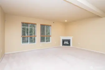 Top of stairs view of living room area