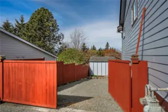 Large gate entry to backyard