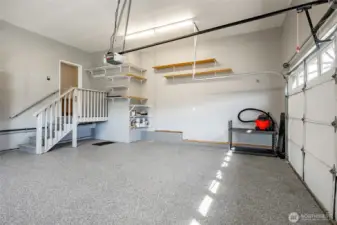 Beautiful 2-car garage with Epoxy floor