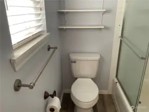 Master bathroom with window