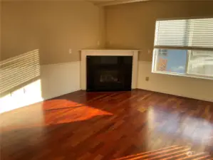 Living room with cozy gas fireplace