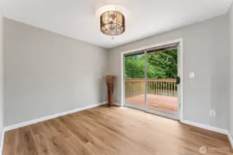 dining area near the back sliding door.