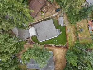 A Great Aerial View of the Landscaped Lot w/ Buffered Privacy Easement Behind!