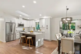 Stunning updated kitchen with large island.