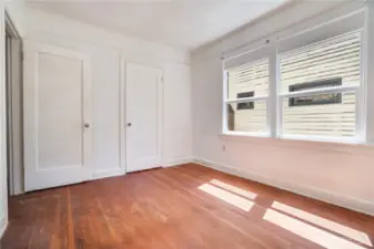 Main floor bedrooms are a good size!  Bedroom #1 here