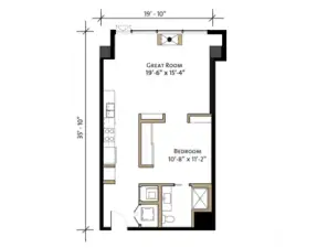 1504 Floorplan is excellent with generous room sizes, windows spanning the width of the living space, and no wasted space.