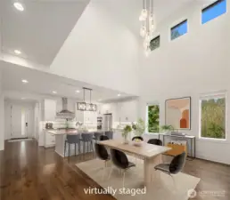 Virtually Staged kitchen and dining area