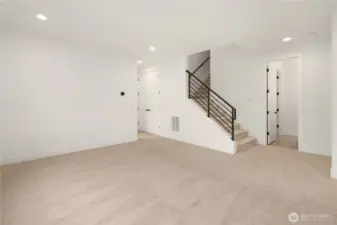 Living area for basement