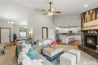 Wide open living space for dynamic hosting.