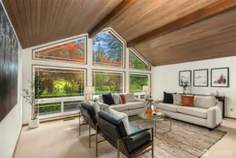 Wall of windows. Home is not currently staged