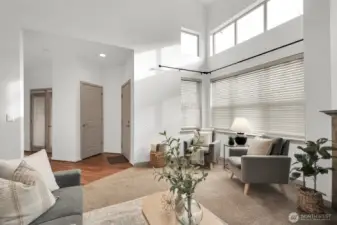 Bright main level featuring generous living and dining areas.