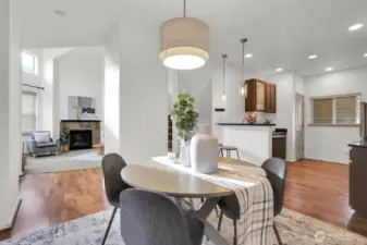Dining space connects seamlessly to the kitchen.
