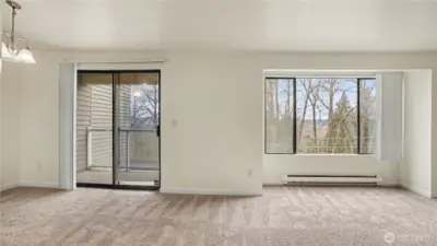 Open concept allows for seamlessly flow from the living room to the dining area.