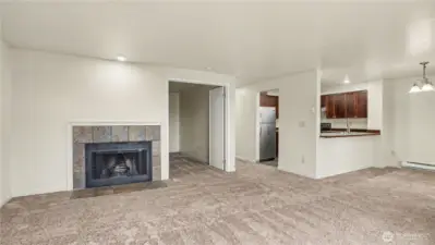 Another angle of the spacious living room showcasing this open layout.