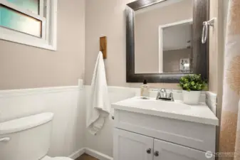 Updated bath attached to primary bedroom.