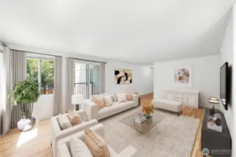 Beautiful setting in this spacious main floor condo. Digitally staged.