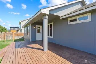 Large back deck for BBQs and entertaining