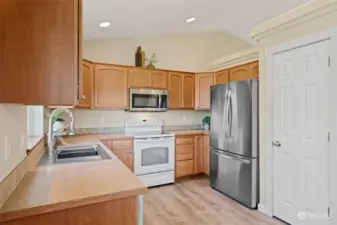 Kitchen with mostly updated appliances and pantry