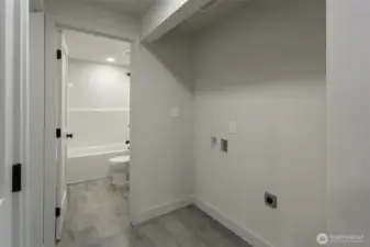 Laundry area inside the home