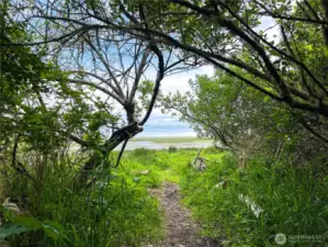 Public path to bay right across the street