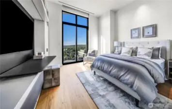 Each bedroom suite reflects visual harmony and luxurious comfort with spa-level baths,  heated floors, and flat-screen televisions.