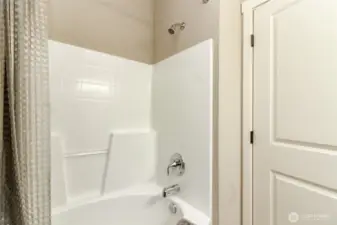 2nd floor full size bathroom with tub and shower.