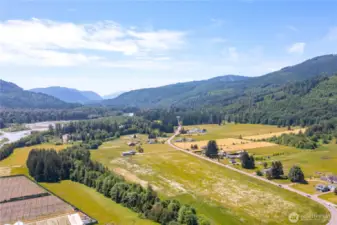 Aerial view looking south