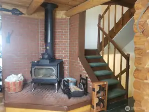 This wood stove is the  heart of the house. (consuming 3 to 4 cords of wood per year to heat the space)