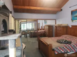 Primary Bedroom with vaulted ceilings and lots of closet spaces