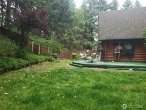 Backyard and main level back deck.
