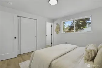 Primary features double door closet and primary ensuite bath