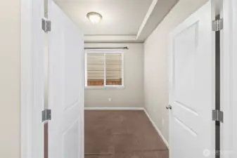 Main floor office with french doors