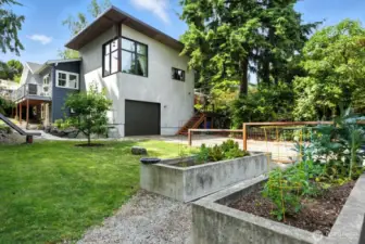 Exterior of the ADU plus oversized garage