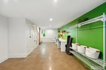 oversized mudroom and workspace