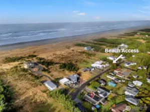 Top view of beach access and home