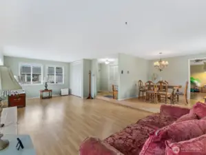 Family room and dining view