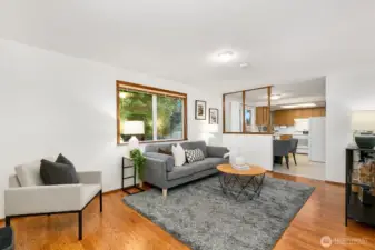 Here's another view of the family room looking back towards the kitchen.