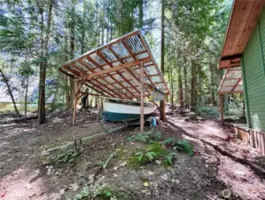 Lots of covered storage for tools and toys!