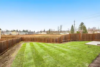 Oversized yard is one of the larger lots in the development. New sod in the backyard!