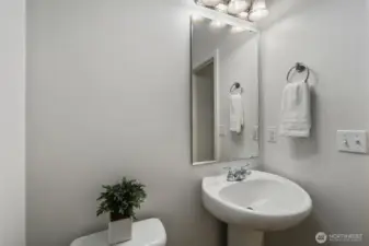Powder bathroom off office area
