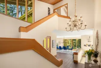 Stairway from Entry to The 2nd Level & Dining Room & Living Room to Right