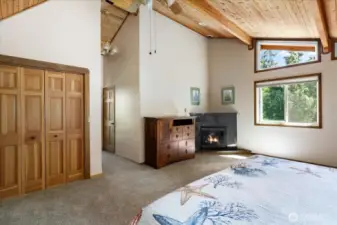 A fireplace for ambience.